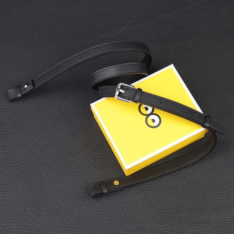 Hermès Style Epsom Leather Adjustable Bandoulière (15mm Ultra-Slim): Compatible Crossbody Strap for Mini Bags & Pochette