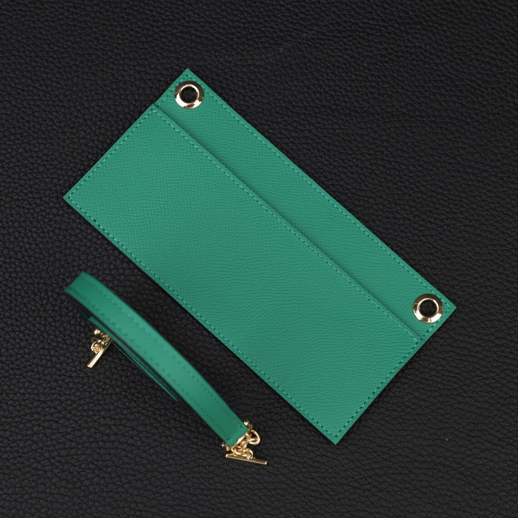 Epsom Leather Wallet Insert & Shoulder Strap: Crossbody Purse Strap