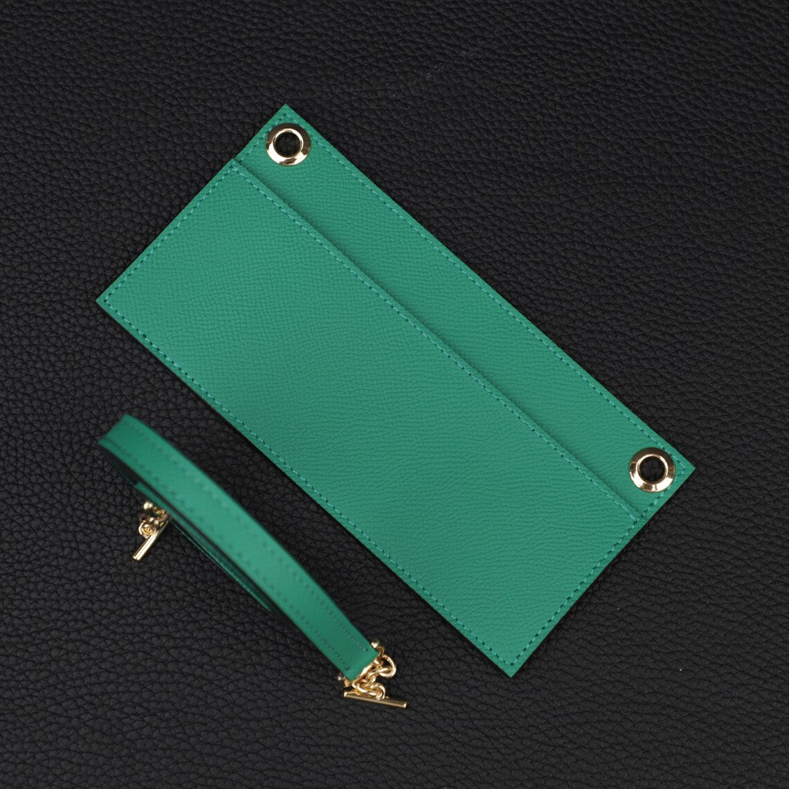 Epsom Leather Wallet Insert & Shoulder Strap: Crossbody Purse Strap