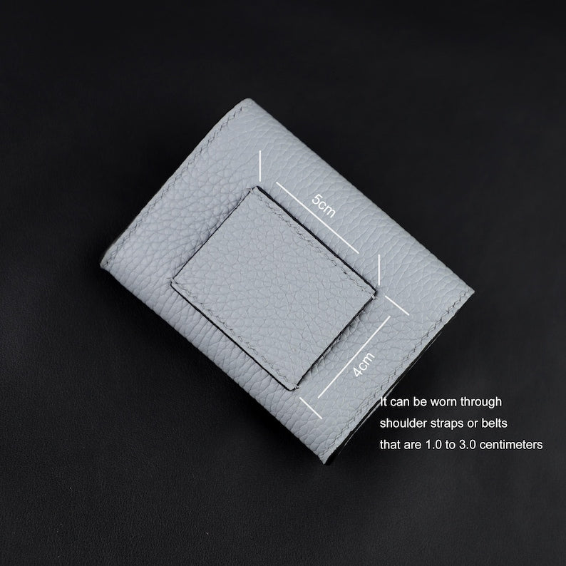 Handmade Clemence Leather Pocket | Hand-Stitched Bag Strap Holder or Fashion Belt Accessory