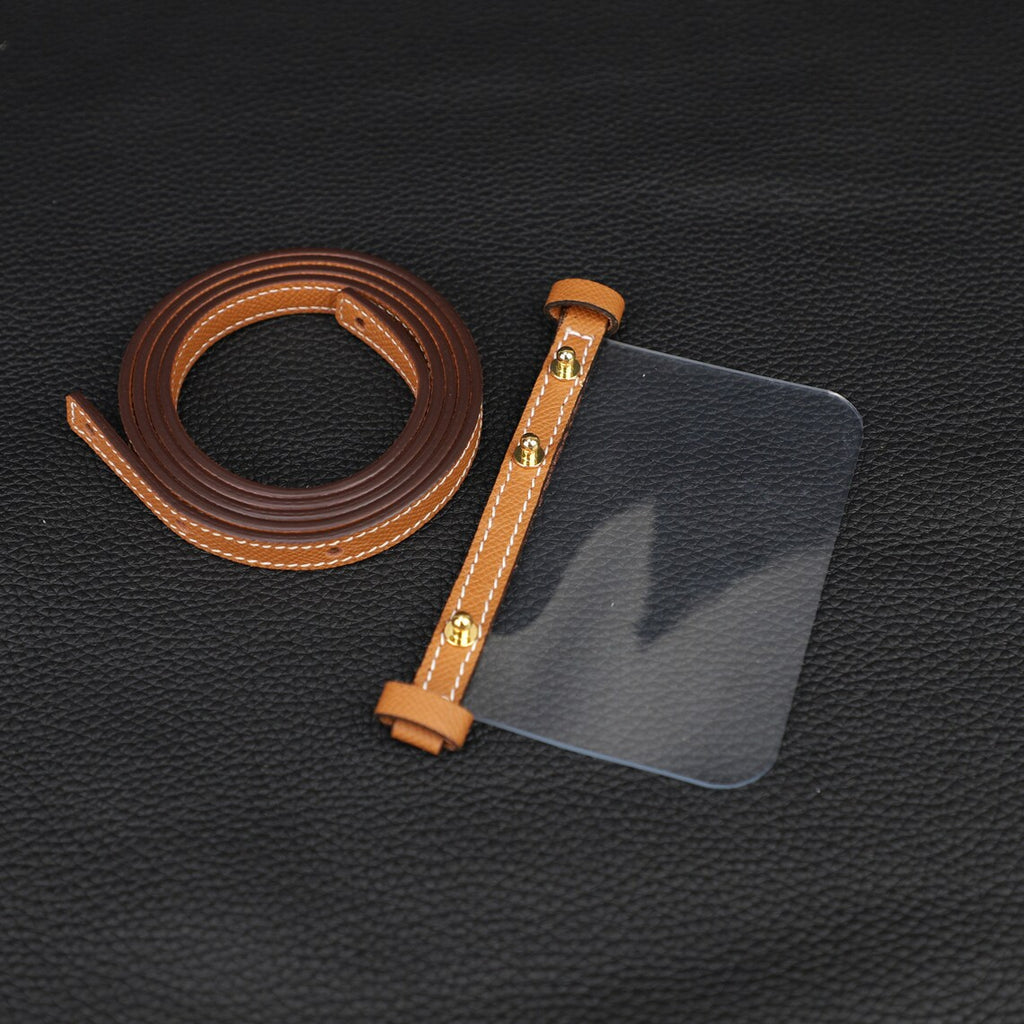 Epsom Leather Wallet Strap with Clear Silicone Insert
