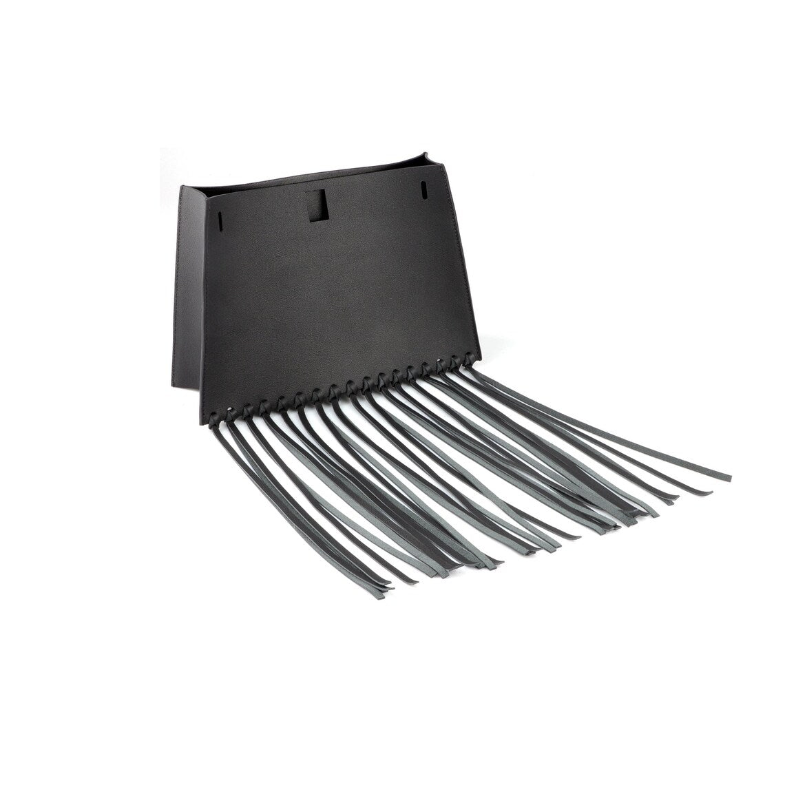 Black Fringe Bag Cover for Kelly bag | Leather Protective Bag Cape | Luxury Purse Cover with Long Tassels | Custom Handmade Bag Accessory