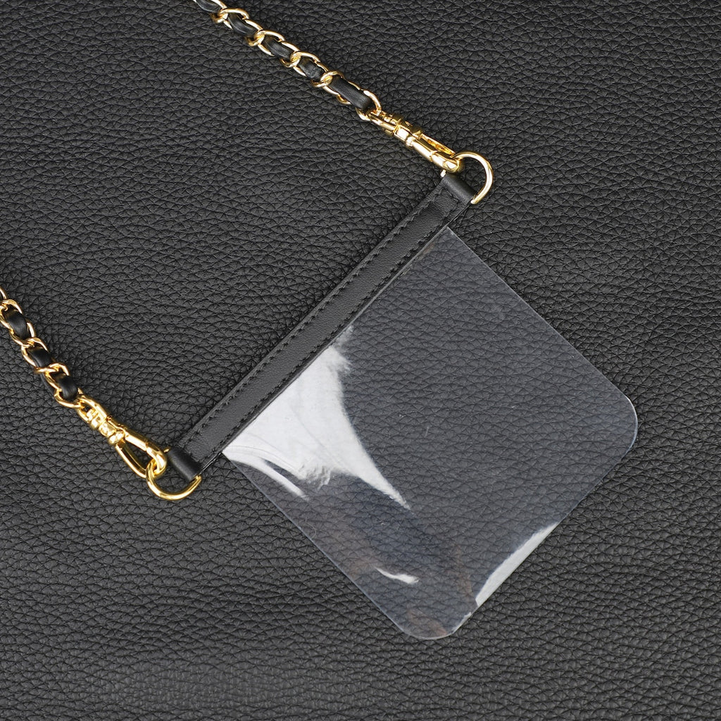 Leather Chain Wallet Strap: Transparent Silicone Insert