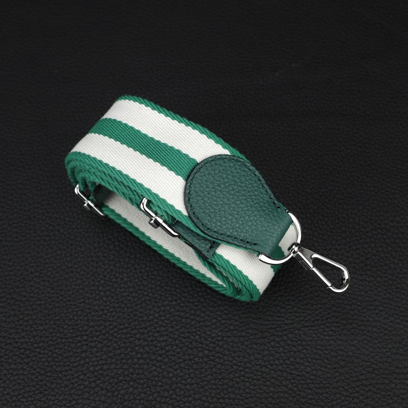 Striped Canvas Crossbody Bag Strap - 50mm Wide Adjustable Replacement