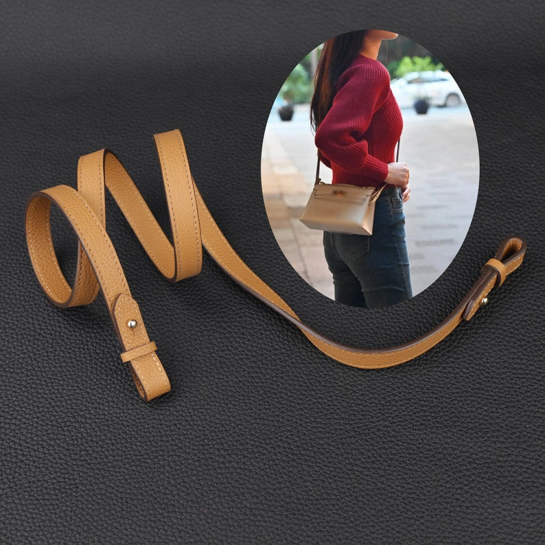 Hermès Style Swift Leather Bandoulière (15mm Slim): Compatible Shoulder/Crossbody Strap for Kelly Pochette Bags