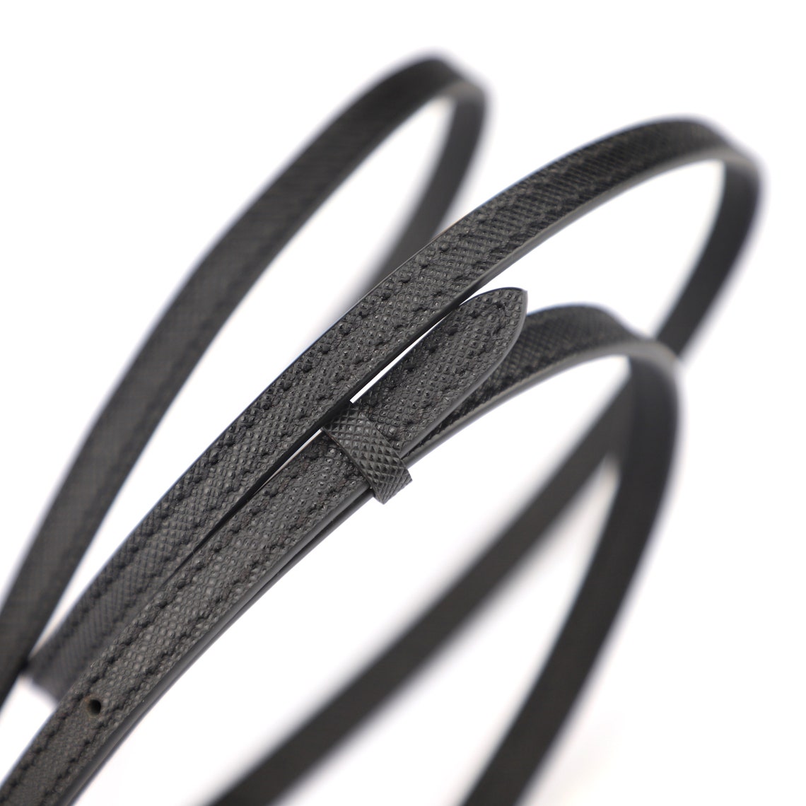 Hermès Style Cross-Grain Leather Adjustable Bandoulière (10mm Ultra-Slim): Replacement Crossbody Strap for Mini Bags