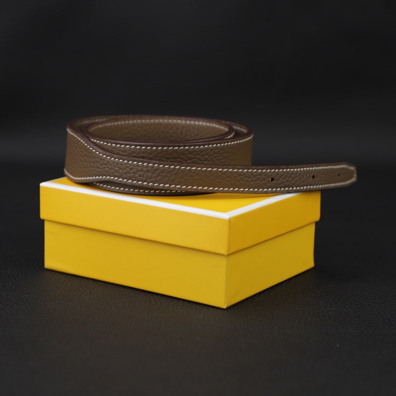 Hermès Style Etoupe (18) Togo Leather Bandoulière (30mm Wide): Compatible Shoulder/Crossbody Strap