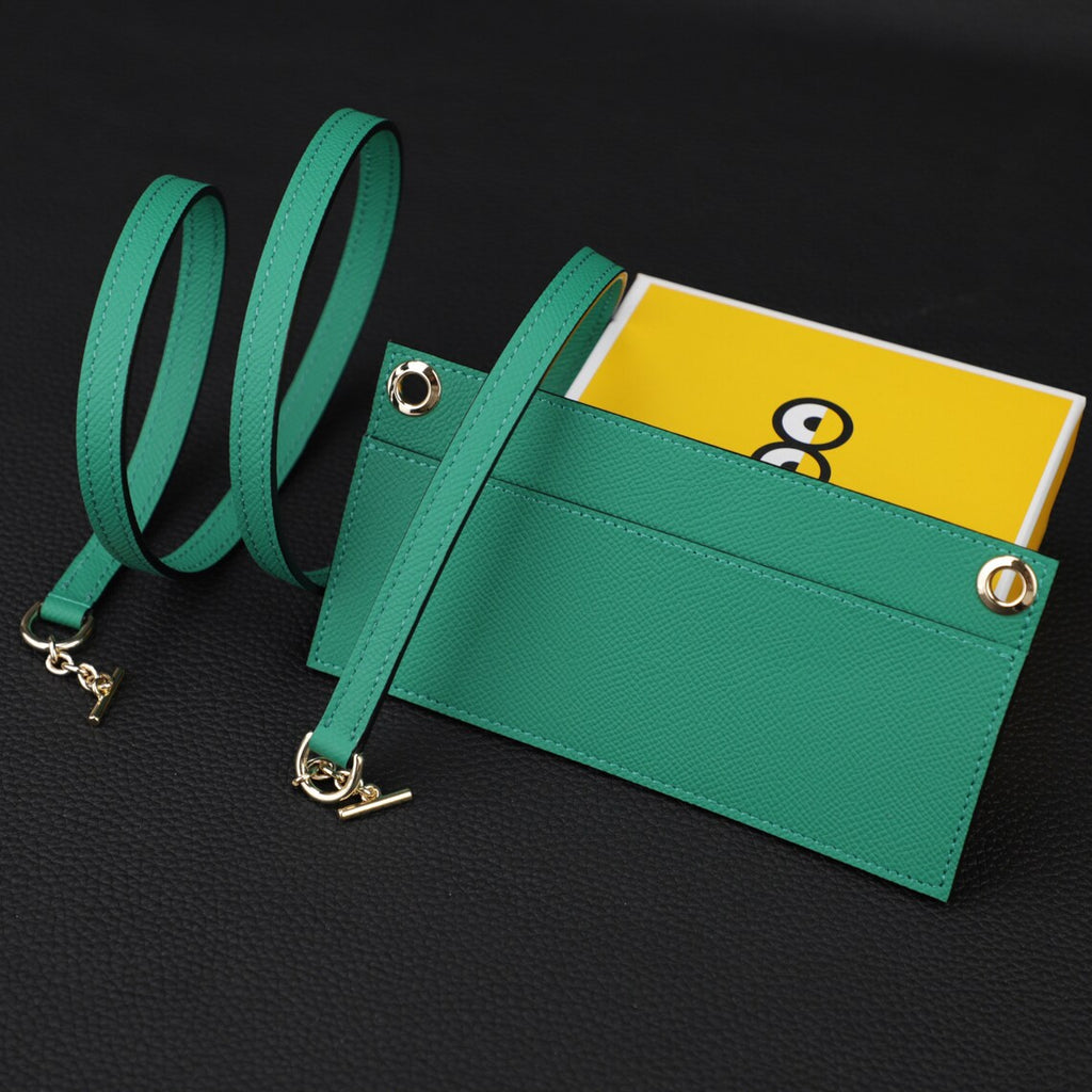 Epsom Leather Wallet Insert & Shoulder Strap: Crossbody Purse Strap