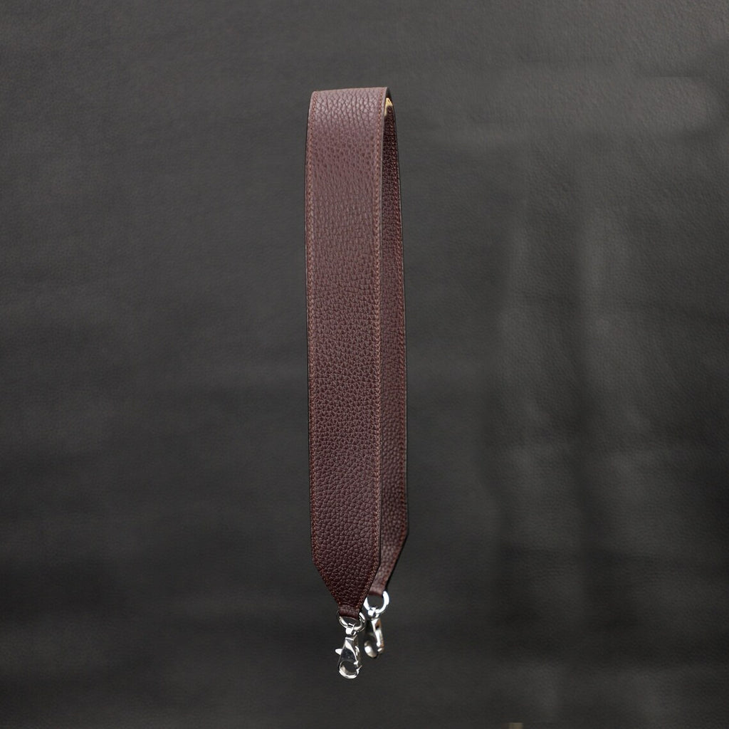 Artisanal Togo Leather Bandoulière (40mm Wide): Hand-Stitched Shoulder Strap Compatible with Birkin & Travel Bags