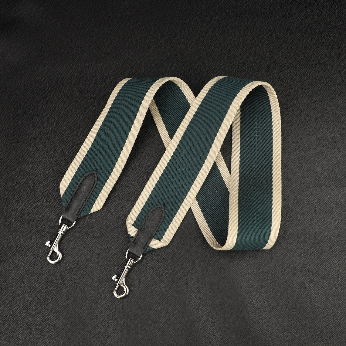 Textile & Calfskin Bag Strap: 2" Wide, Crossbody or Shoulder