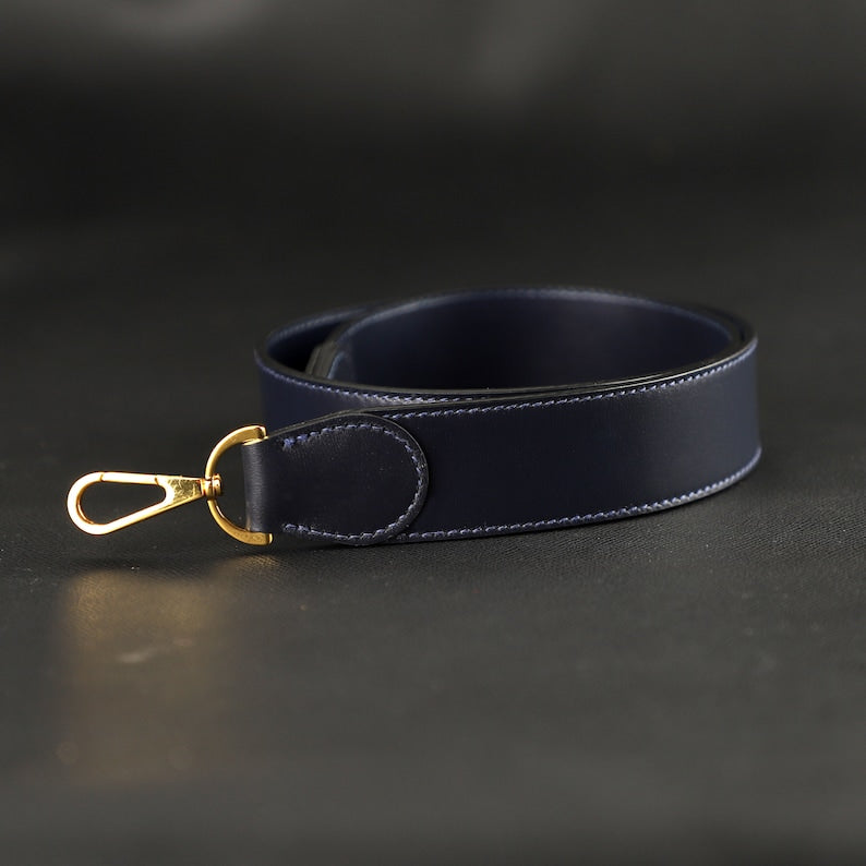 Hermès Style Black Box Calf Leather Bandoulière (38mm Wide): Compatible Shoulder Strap Replacement for Kelly Bags