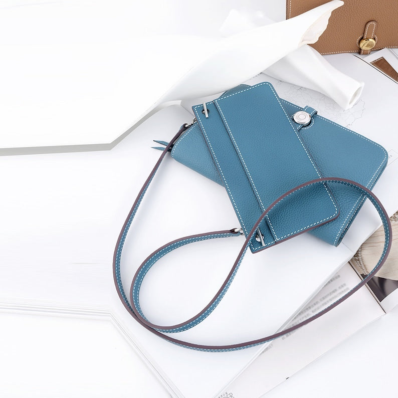 Togo Leather Wallet Insert with Strap for Dogon/Kelly/Constance Long Wallet