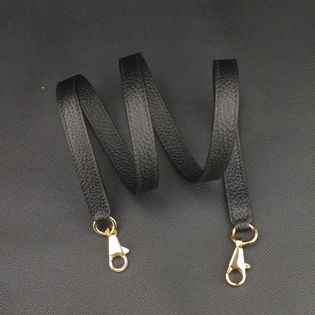 Hermès Style Clemence Leather Bandoulière (16mm Slim): Compatible Crossbody/Shoulder Strap for Small & Mini Bags