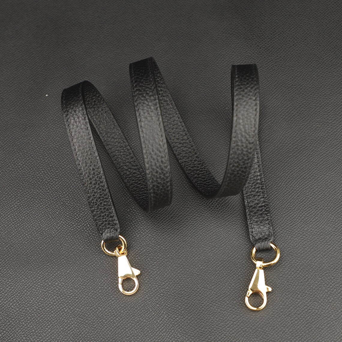 Hermès Style Clemence Leather Bandoulière (16mm Slim): Compatible Crossbody/Shoulder Strap for Small & Mini Bags