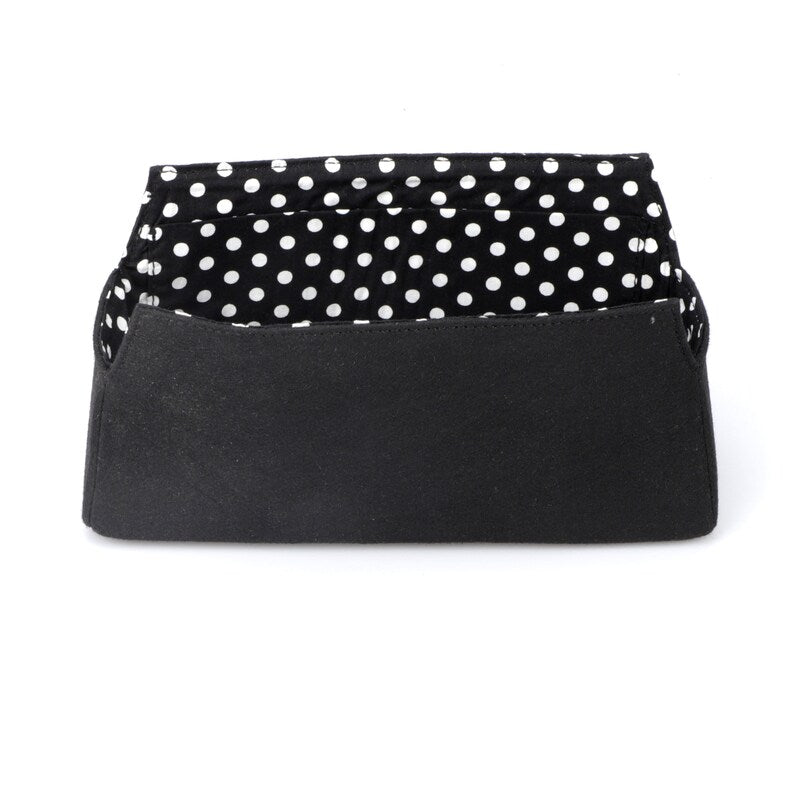 Felt Bag Organizer: Polka Dot Cotton Liner, Bolide Bag Insert
