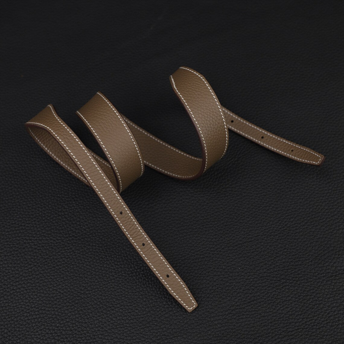 Hermès Style Etoupe (18) Togo Leather Bandoulière (30mm Wide): Compatible Shoulder/Crossbody Strap