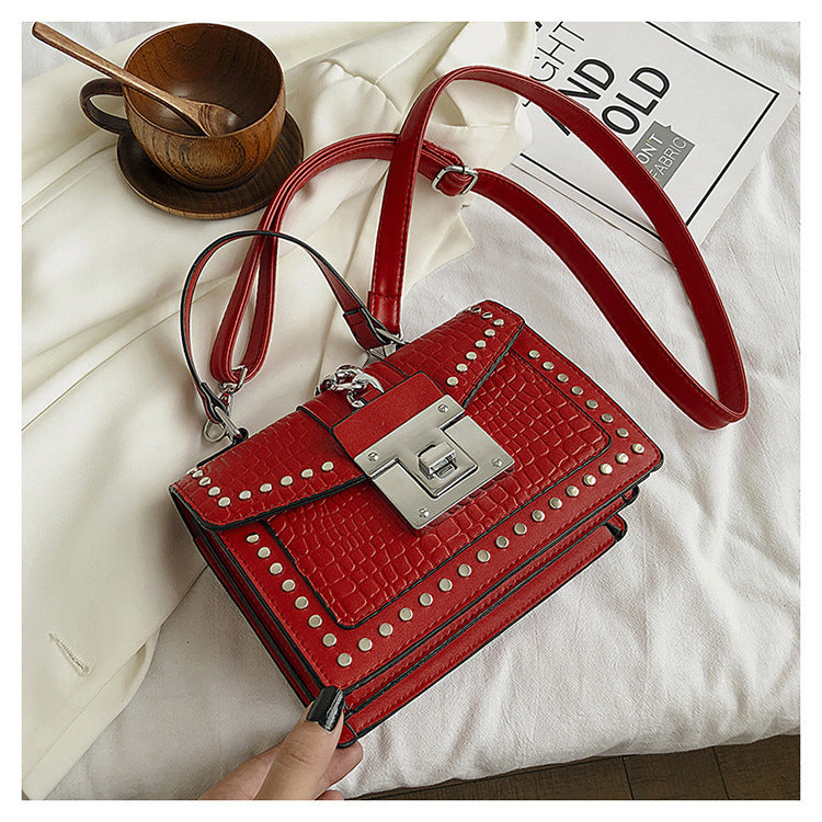 Women’s Studs Croc Embossed Messenger Bags image 9
