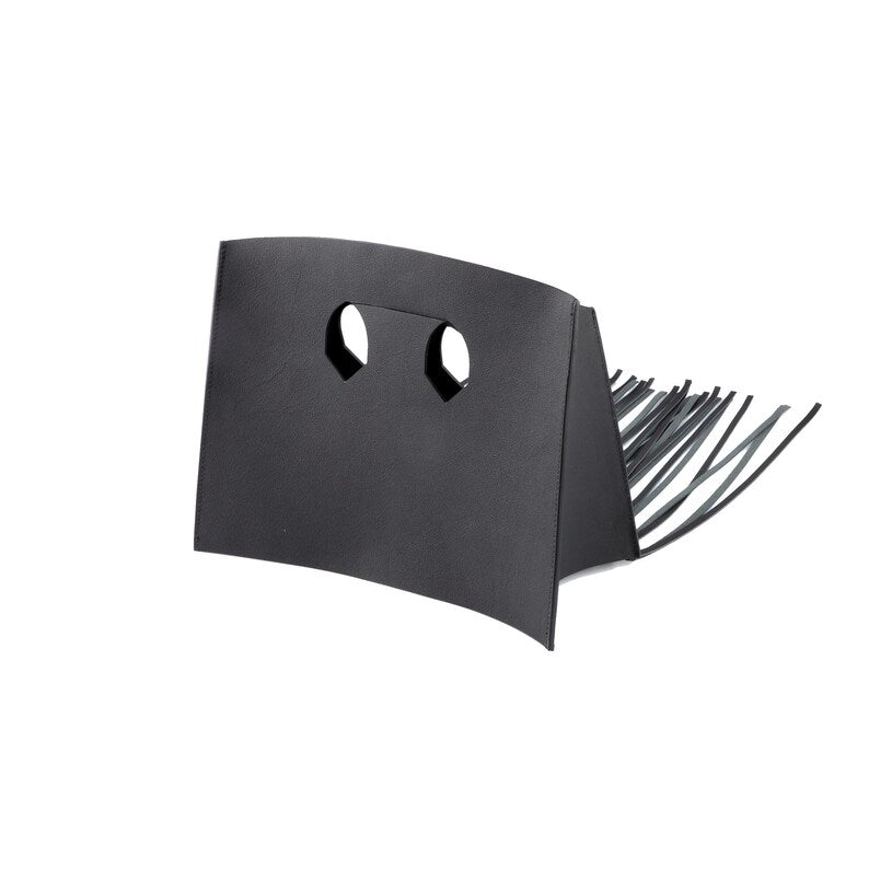 Black Fringe Bag Cover for Kelly bag | Leather Protective Bag Cape | Luxury Purse Cover with Long Tassels | Custom Handmade Bag Accessory