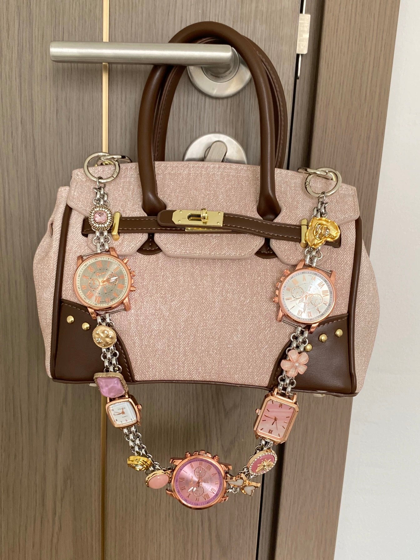 Vintage Colorful Button Watch Bag Strap