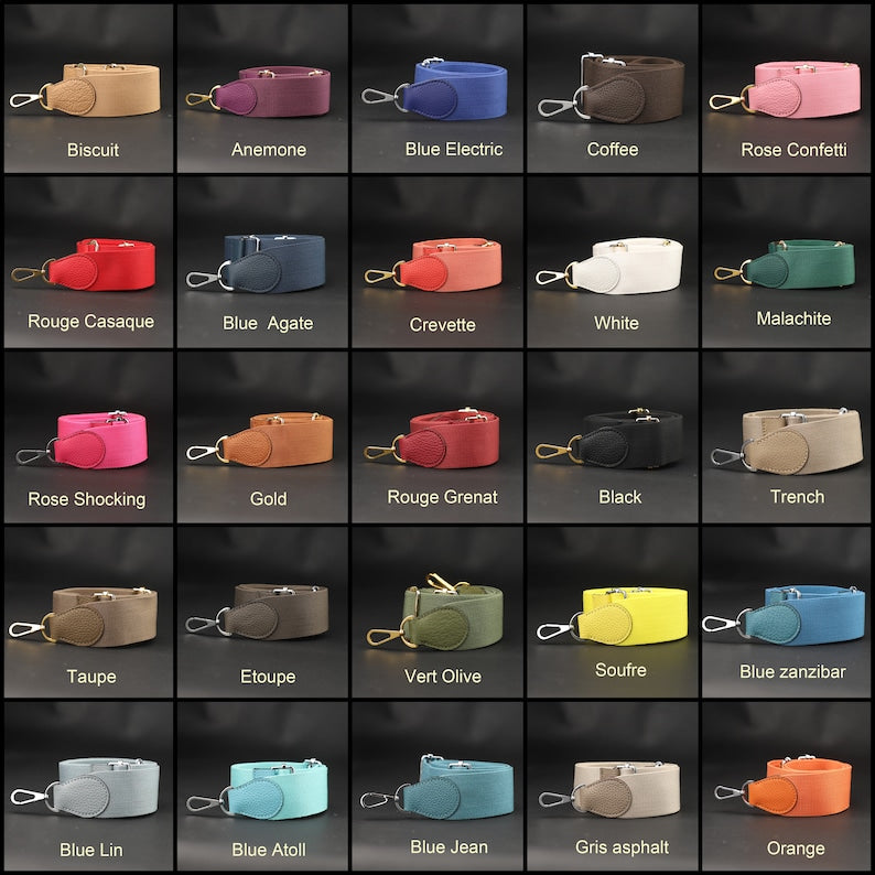 50mm Adjustable Canvas Bag Strap: Leather Crossbody, Guitar Strap