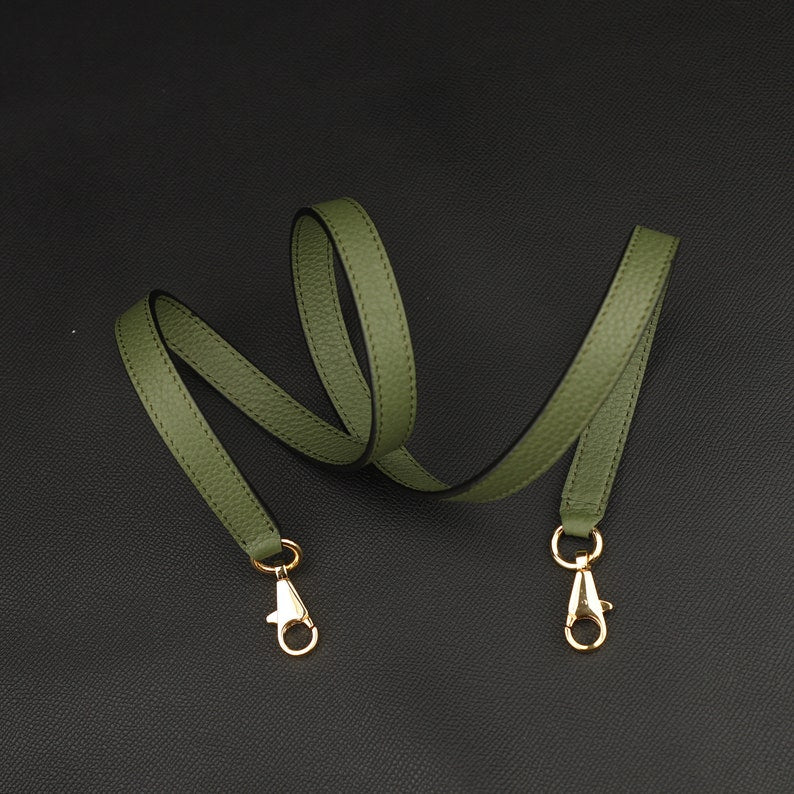 Hermès Style Clemence Leather Bandoulière (16mm Slim): Compatible Crossbody/Shoulder Strap for Small & Mini Bags