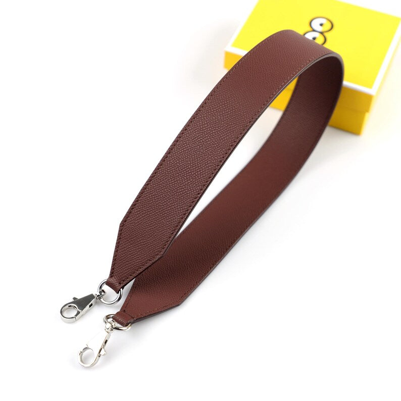 Artisanal Epsom Leather Bandoulière (40mm Wide): Hand-Stitched Shoulder Strap Compatible with Birkin & Travel Bags