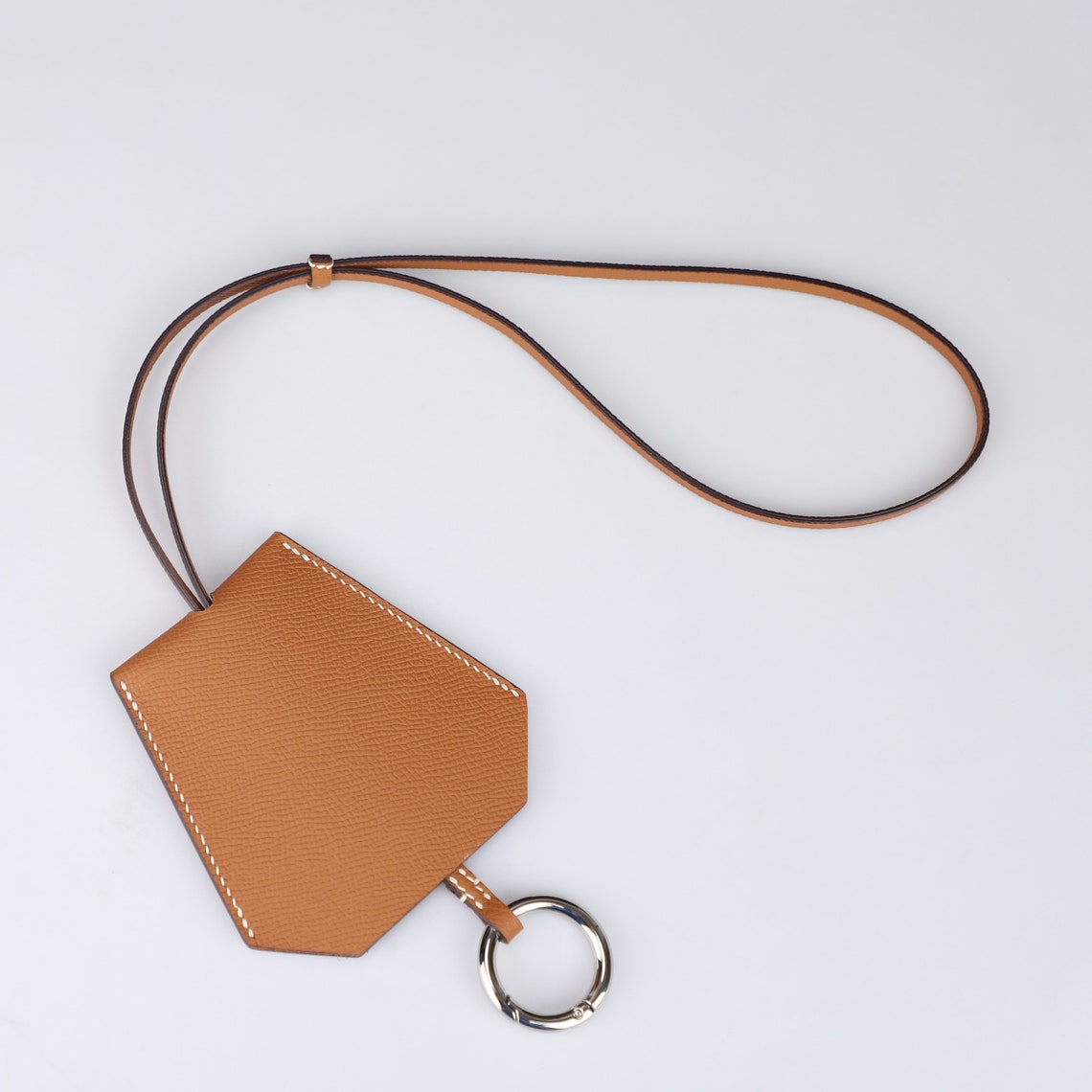 Handmade Epsom Leather Key Holder: Custom Key Pouch with Strap