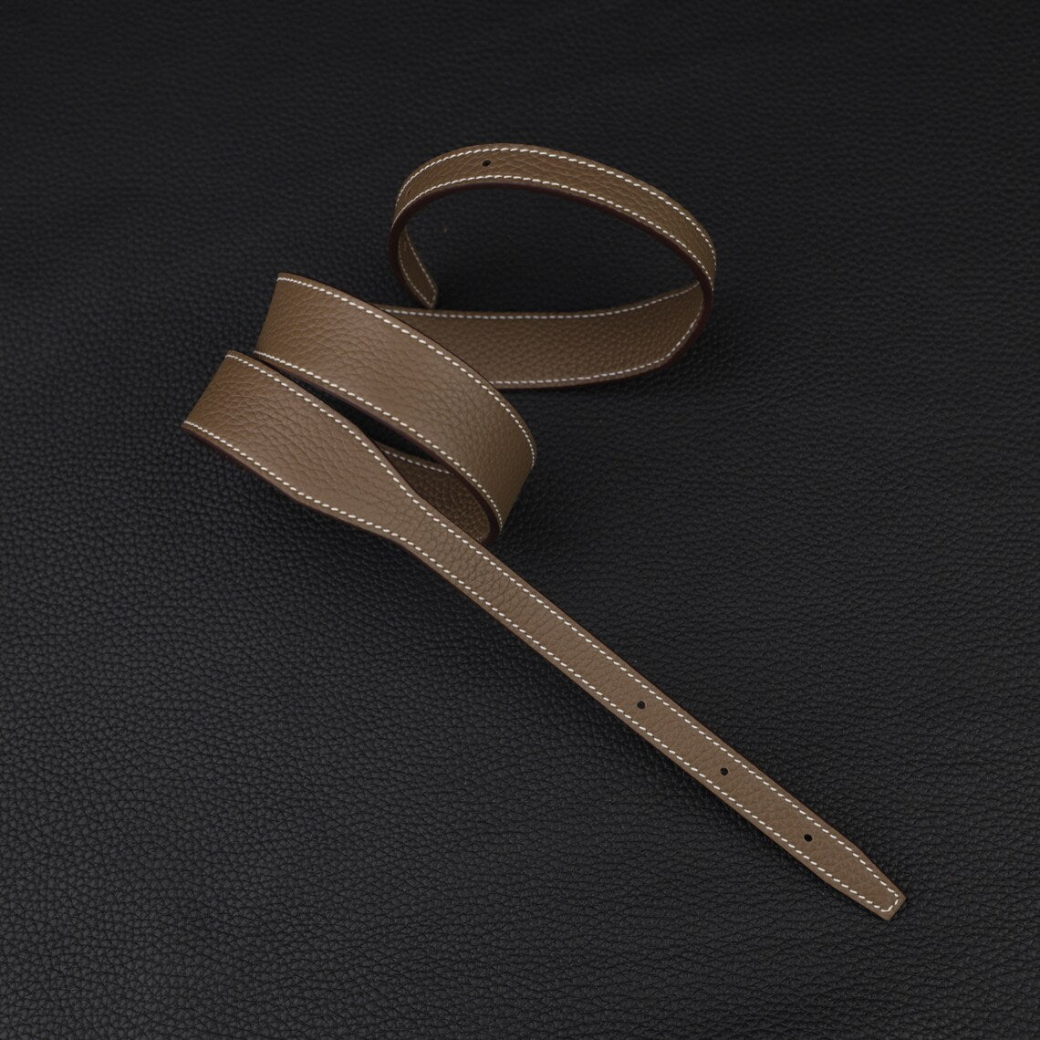 Hermès Style Etoupe (18) Togo Leather Bandoulière (30mm Wide): Compatible Shoulder/Crossbody Strap