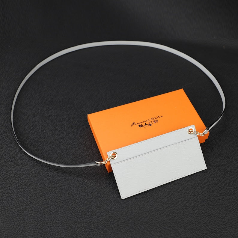 Epsom Leather Wallet Insert & Shoulder Strap: Crossbody Purse Strap