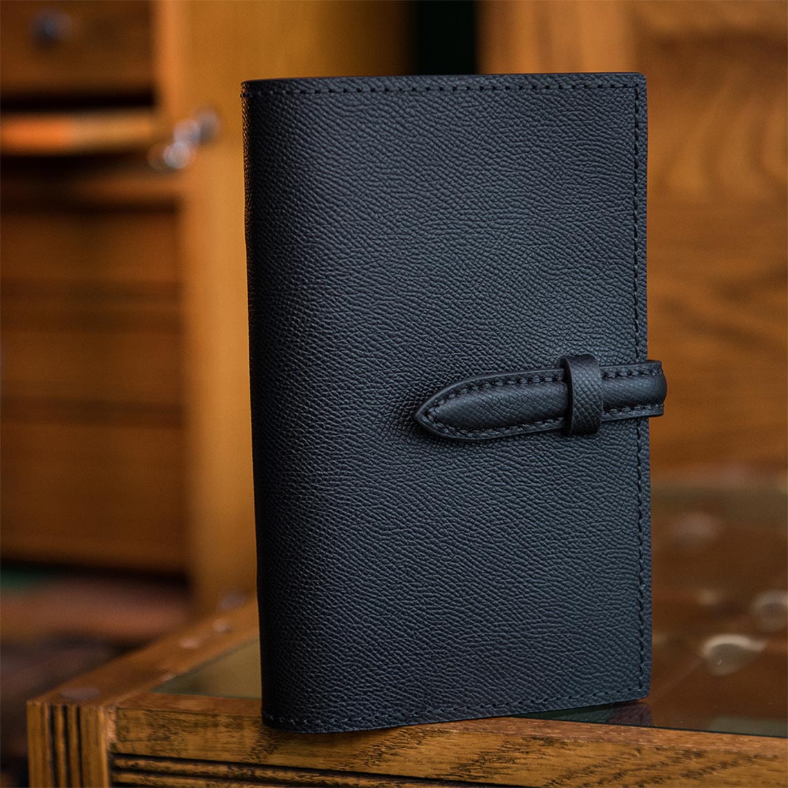Leather Notebook Cover Refillable | Black Leather Notebook Cover DIY Kit - Wirkin™
