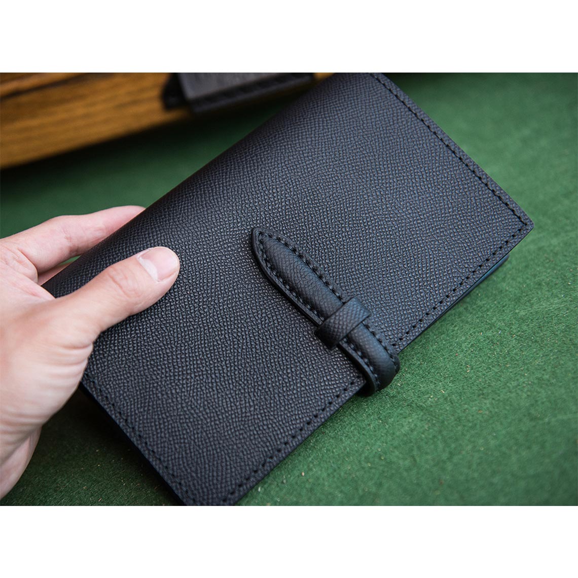 Leather Notebook Cover Refillable | Black Leather Notebook Cover DIY Sewing Kit - Wirkin™