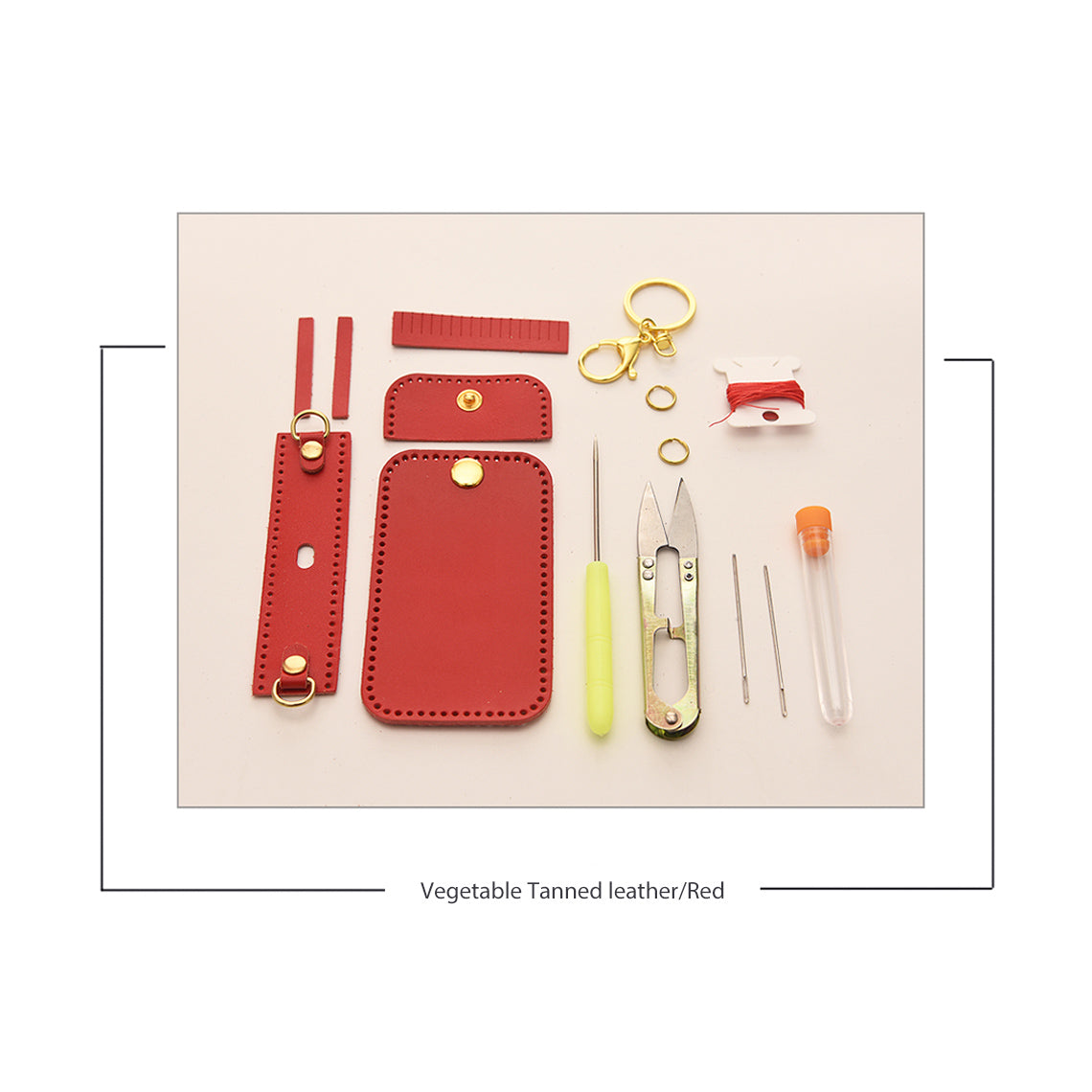 Red Airpod Case | Red Full Grain Leather Micro Bag Charm Earphone Holders - Wirkin™