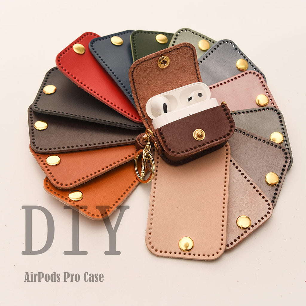 Airpod Case with Keychain | Minimalist Handmade Leather Airpods Holder - Wirkin™