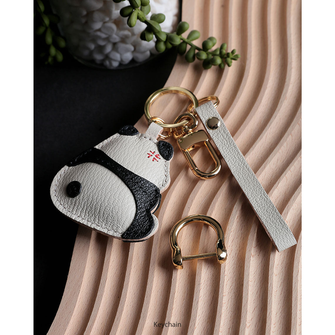 Wirkin® Sheep Leather Cute Angry Panda Charm DIY Kit