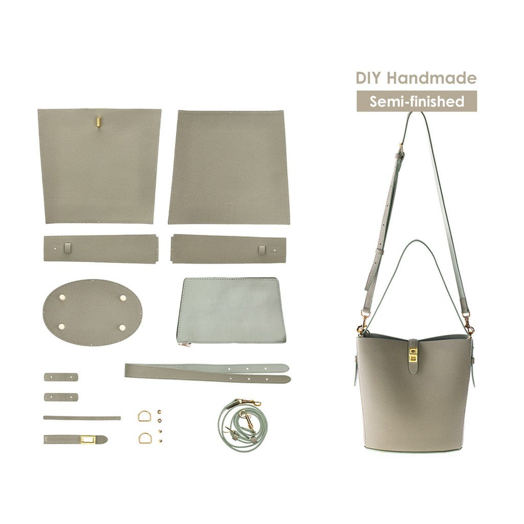 DIY Crossbody Bucket Bag Making Kit Green | DIY Leathercrafts Kit - Wirkin™