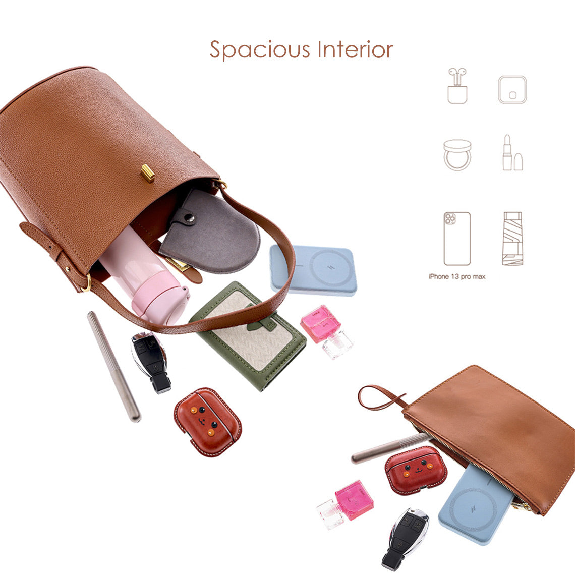 Designer Bucket Bag Handbag's Spacious Interior | What's in Your Bag - Wirkin™