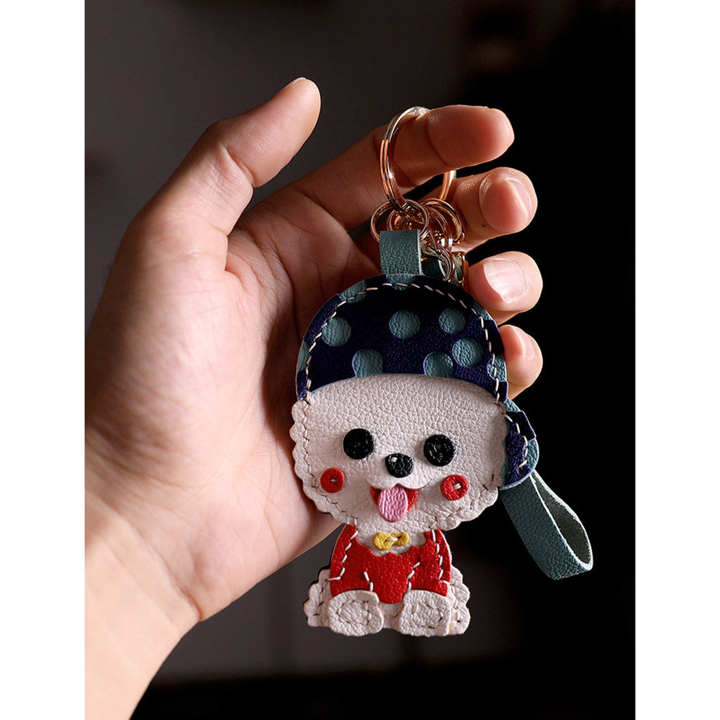 Bichon Leather Keychain | Handmade Gifts for Dog Lovers, Bichon Owners - Wirkin®