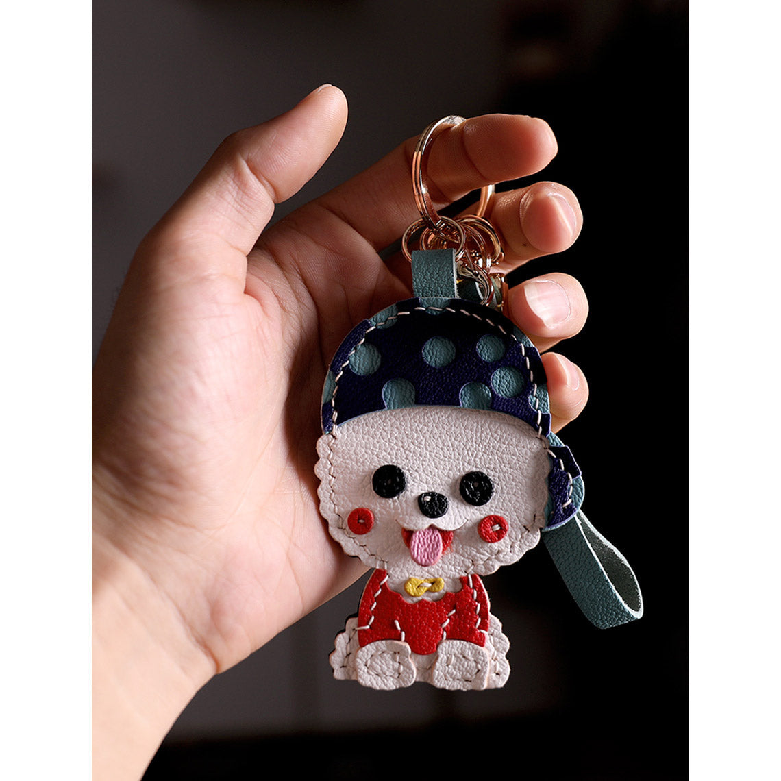 Bichon Leather Keychain | Handmade Gifts for Dog Lovers, Bichon Owners - Wirkin®