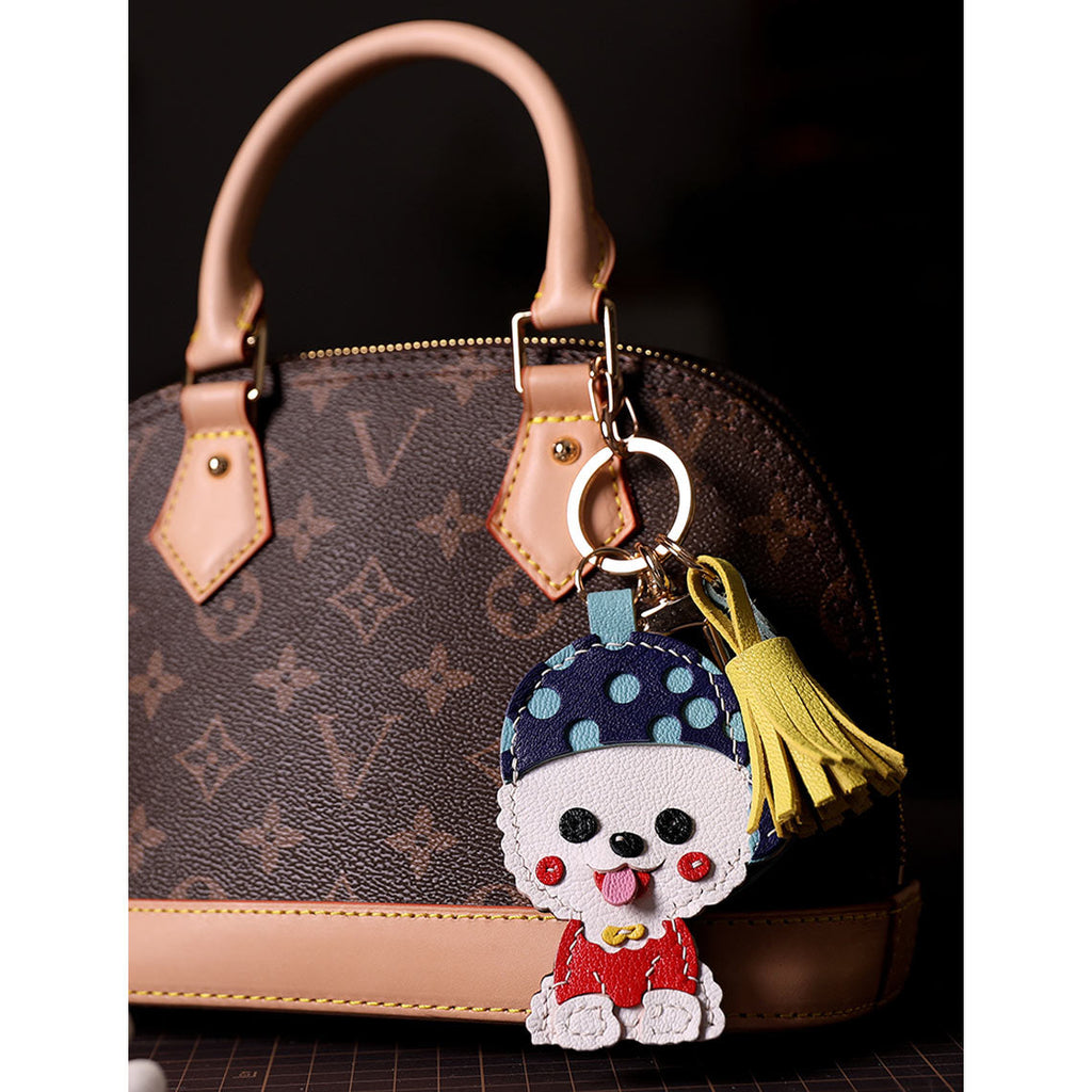 Leather Bag Charm | Bichon Bag Keychain - Wirkin®