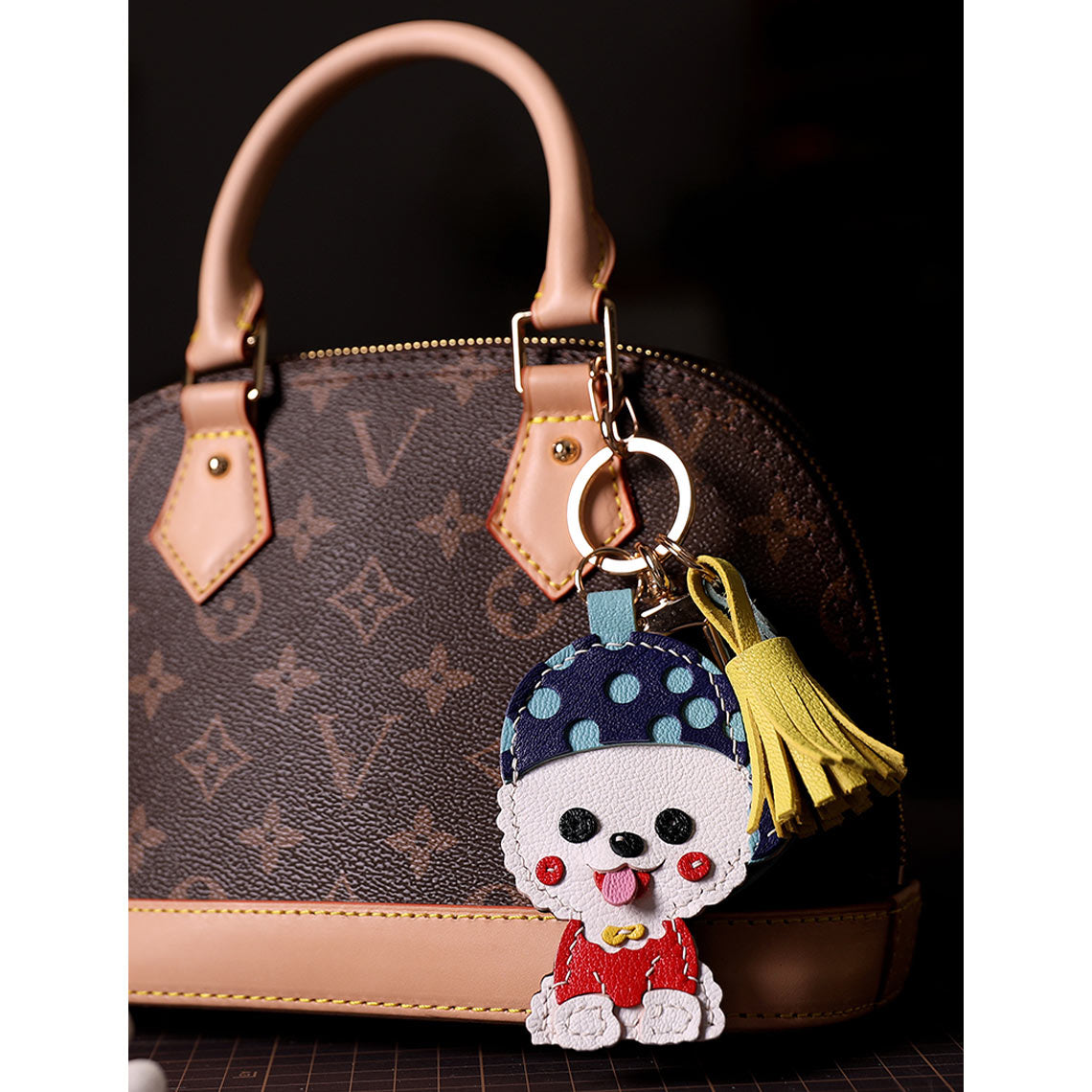 Leather Bag Charm | Bichon Bag Keychain - Wirkin®
