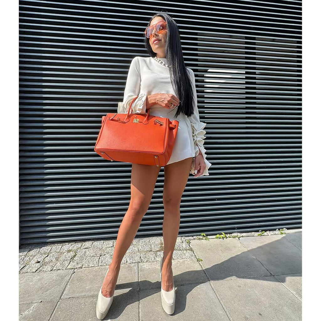 Top Grain Leather Inspired Birk Handbag