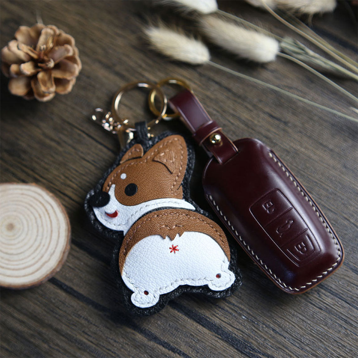 Cute Dog Keychains | Luxury Leather Keyring Handmade - Wirkin™