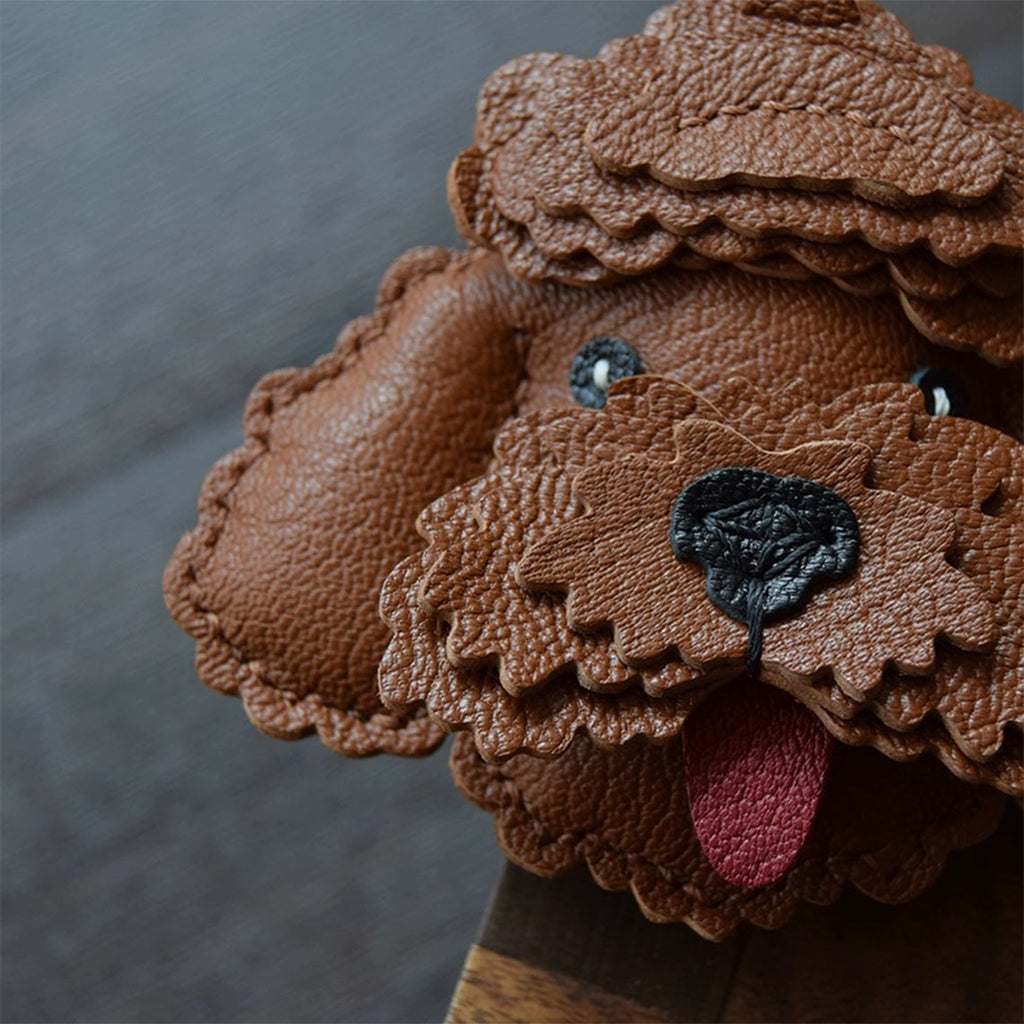 Brown Leather Cute Teddy Dog Accessory | A Luxury Touch to Your Bags/Keys - Wirkin®