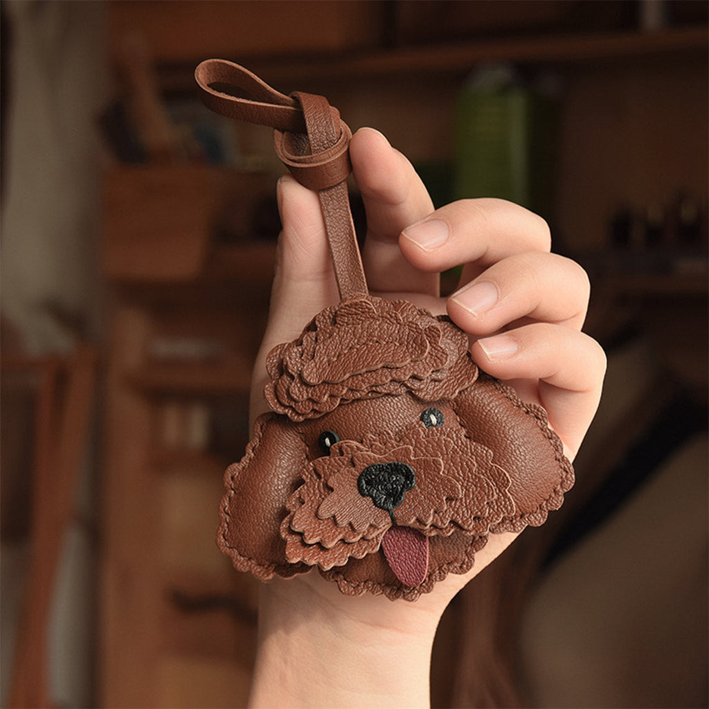 Teddy Dog Poodle Charm Leather Handmade | Home Sewing Projects - Wirkin®