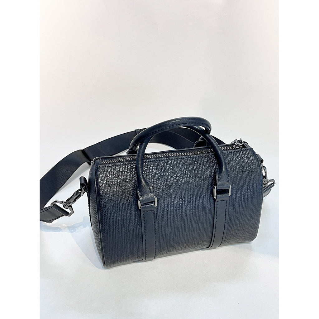 Black Leather Boston Bag Handmade Leather Crafts - Wirkin®