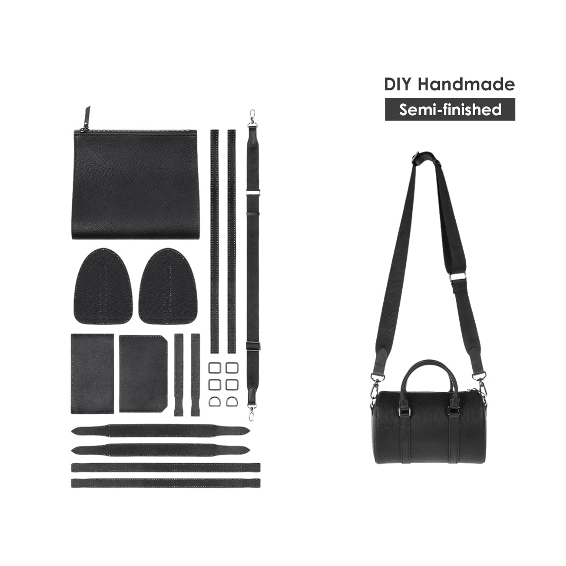 DIY Handbag Kit | Handmade Black Boston Handbag - Wirkin®