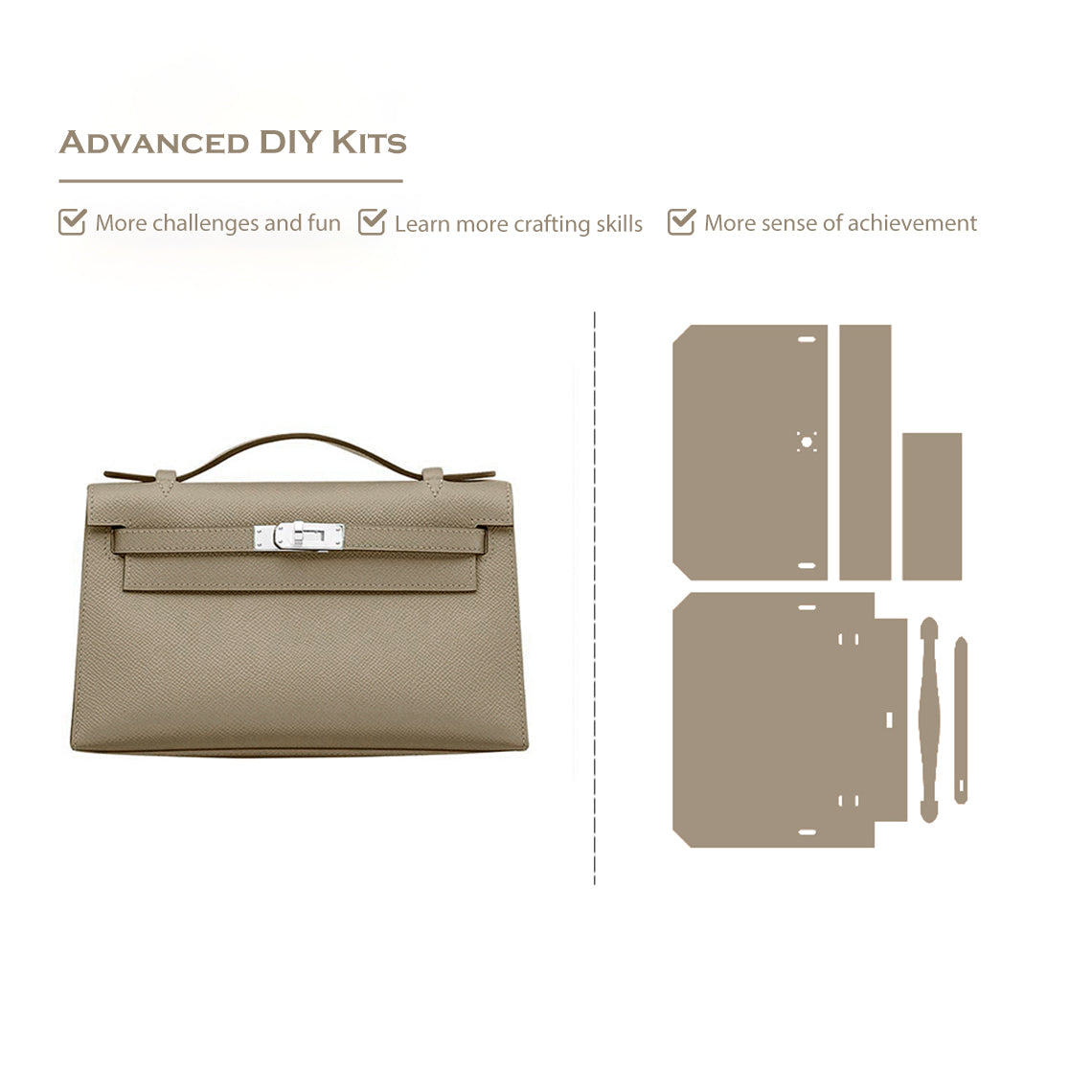 Wirkin® Full Grain Leather Inspired Kelli Clutch - Advanced DIY Kits