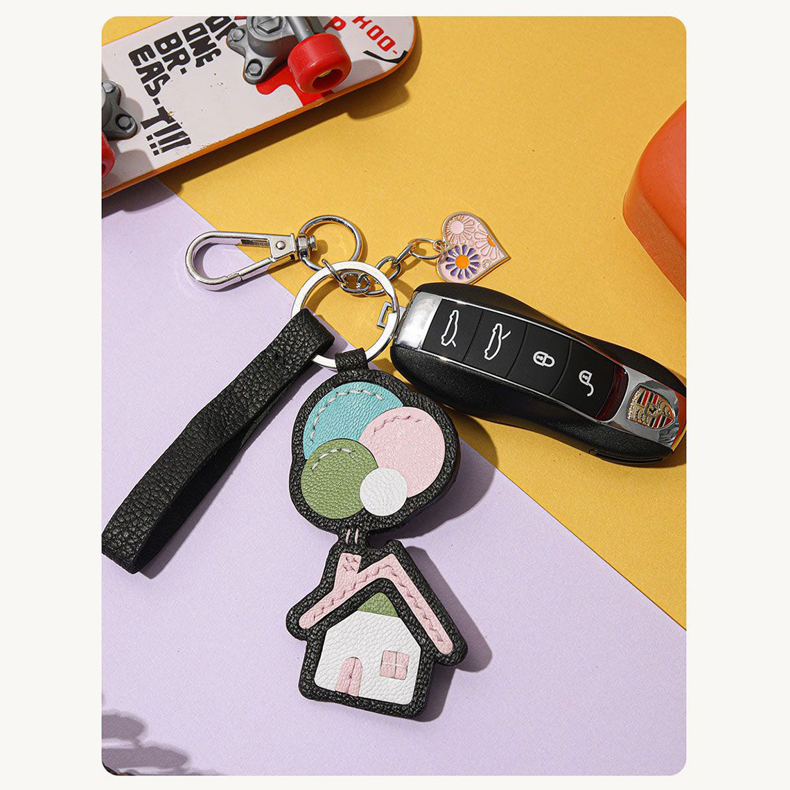Leather Keychain Unique Design Keyfob for Car Key - Wirkin®