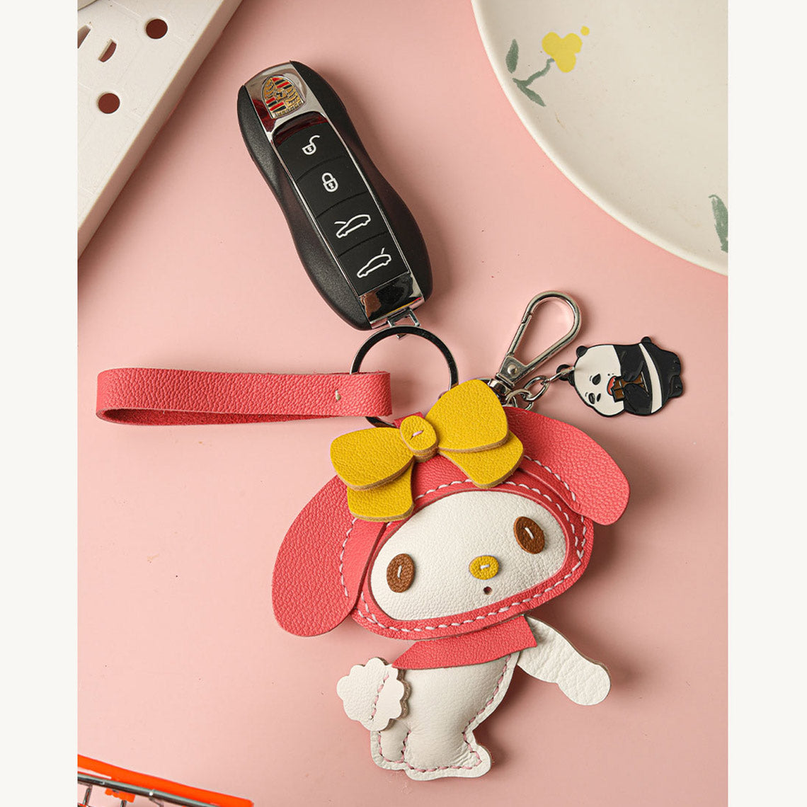 Kawaii Melody Leather Keychain Car Keyrings | Fun Leather Sewing Project - Wirkin®