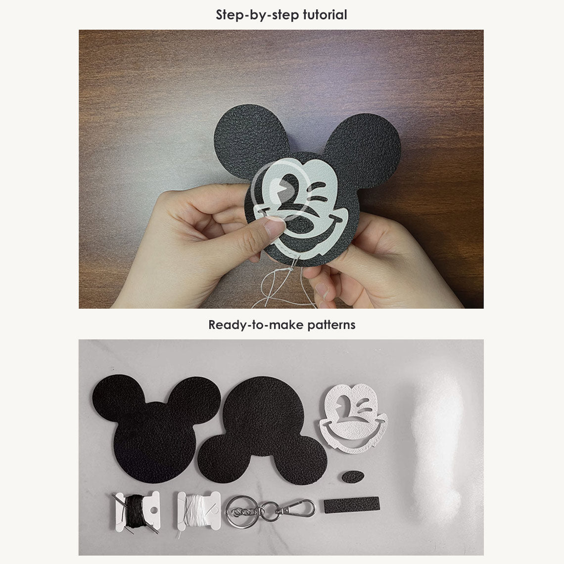 Mickey Mouse Keychain Patterns | Wirkin® DIY Leather Kits